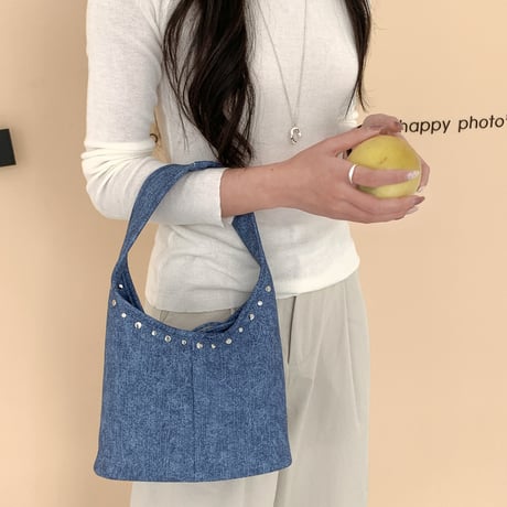 studs denim bucket bag｜スタッズデニムバケットバッグ（3color）　HH1040