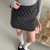 Diamond Wool Mini Skirt｜ダイヤ柄ウールミニスカート（3color）　HD1002