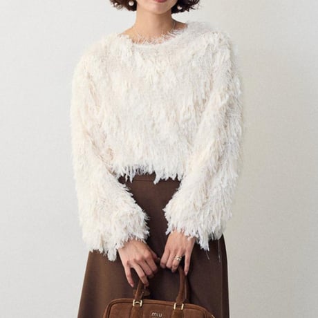 Feather Knit Top｜フェザーヤーンシャギーニットトップス（3color）　HB1067