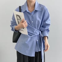 stripe wrap shirt blouse｜ストライプラップシャツブラウス　HB1085
