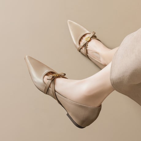 Camellia Strap Low Heel Pumps｜カメリアストラップローヒールパンプス（2color）　HG1022