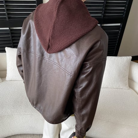 Hood Leather Jacket｜フードレザージャケット（2color）　 HA1033