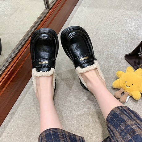 Soft Fleece Loafers｜ボアライニングローファー（2color）　HG1009