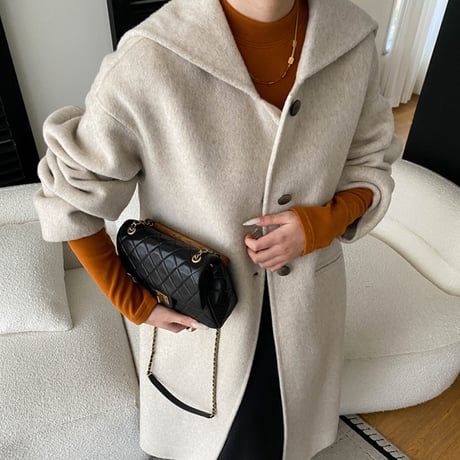 Soft Collar Wool Long Coat｜ソフトカラーウールロングコート（3color）　 HA1044