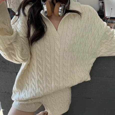 Cable Knit Set｜ケーブルニットセットアップ（3color）　HF1004