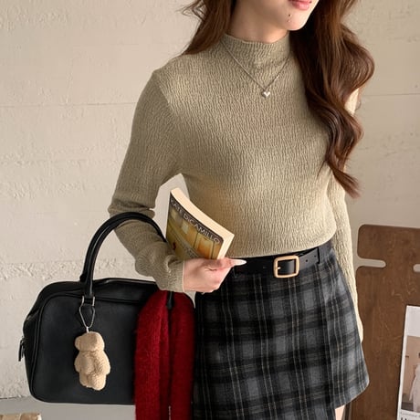 Crinkle Mockneck Top｜クリンクルモックネックトップス（6color）　HB1008