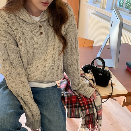 Nostalgic Cable Knit｜レトロケーブルルーズセーター（5color）　HB1004