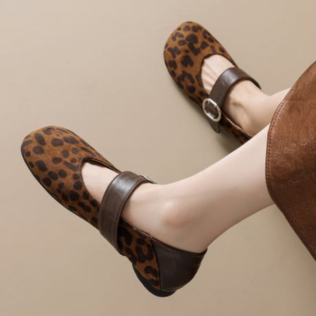 Leopard Mary Jane Shoes｜ヒョウ柄メリージェーンシューズ（2color）　 HG1016