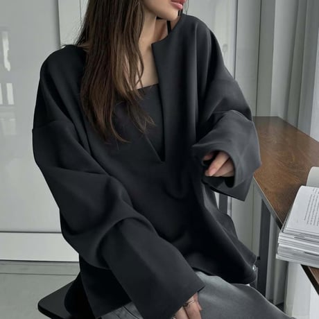 Layered V-Neck Top Set｜Vネックオーバートップス＆キャミソールセット（2color）　HF1018