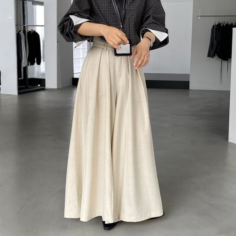 wide pleats long pants｜プリーツワイドロングパンツ（2color）　HC1037