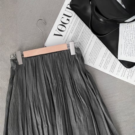 mist gray pleated skirt｜ミストグレープリーツスカート　HD1026