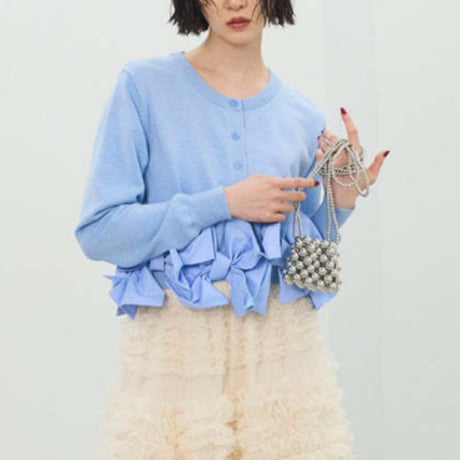 Ribbon Hem Knit Cardigan｜リボンヘムショートニットカーディガン（3color）　HA1061