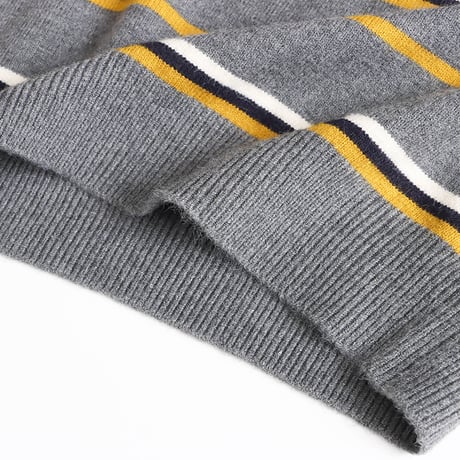 Retro Block Stripe Polo Knit｜レトロブロックストライプポロニット（3color）　HB1023