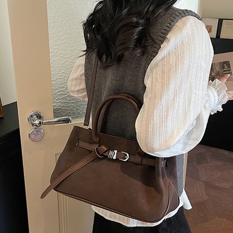 Retro Buckle Hand Bag｜レトロバックルハンドバッグ  （4color）　 HH1025