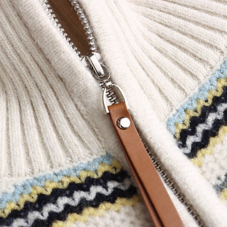 Stripe Half-Zip Knit Sweater｜ストライプハーフジップニットセーター（4color）　HB1016