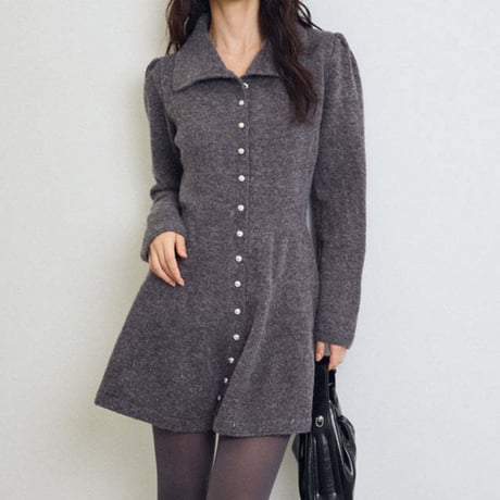 Button Knit Dress｜ボタンニットワンピース（3color）　HE1005
