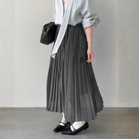 mist gray pleated skirt｜ミストグレープリーツスカート　HD1026
