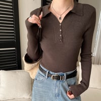 Soft Button Polo Knit｜ソフトボタンポロニット（5color）　HB1034