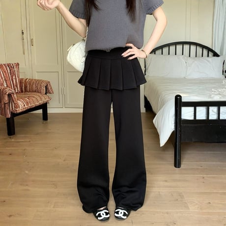 Peplum Wide Leg Pants｜ペプラムワイドレッグパンツ（2color）　HC1033