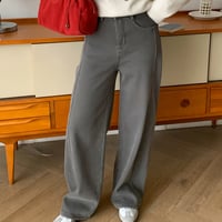 Warm Fleece Wide Denim Pants｜裏起毛ワイドデニムパンツ（4color）　HC1007