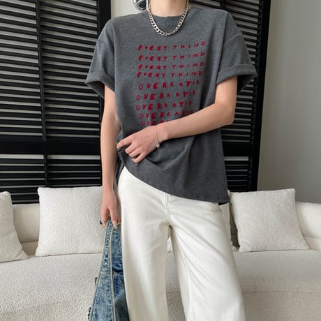 Letter Print Tee｜レタープリント半袖Tシャツ（3color）　HB1026