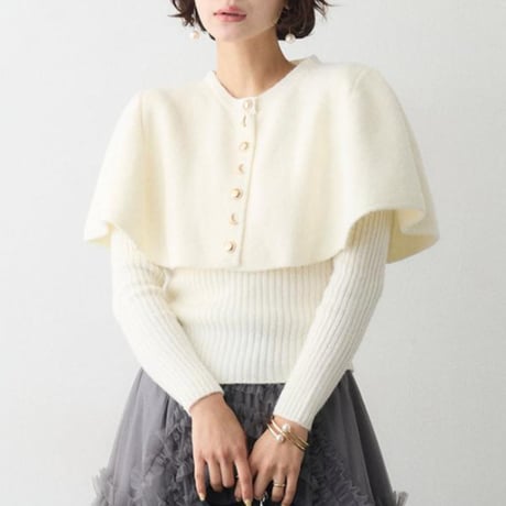 Cape Layered Knit Top｜ケープレイヤードニットトップス（3color）　 HF1011