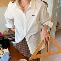 Soft Cotton Shirt｜刺繍ロゴ入りベーシックコットンシャツ（4color）　HB1072