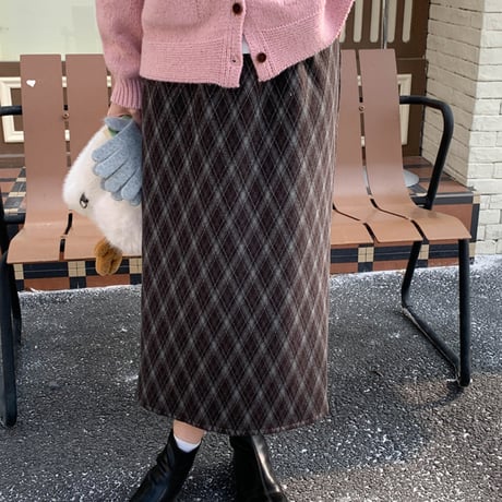 Soft Check Midi Skirt｜ソフトチェックミディスカート（3color）　HD1000