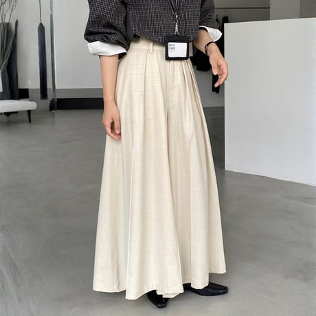 wide pleats long pants｜プリーツワイドロングパンツ（2color）　HC1037