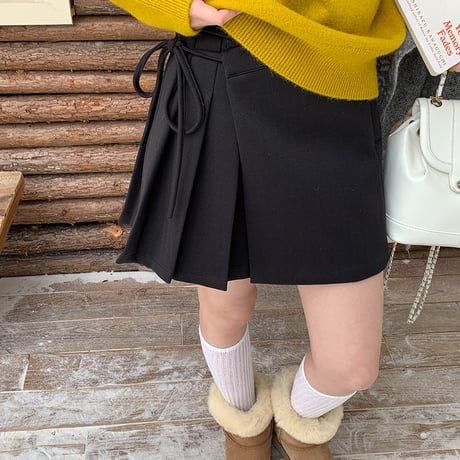 Wrap Pleats Mini Skirt｜ラッププリーツミニスカート（2color）　HD1004