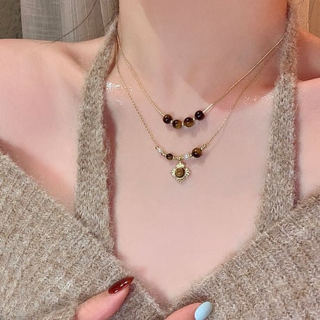 Sunflower Tiger Eye Necklace｜サンフラワータイガーアイネックレス　HI1019