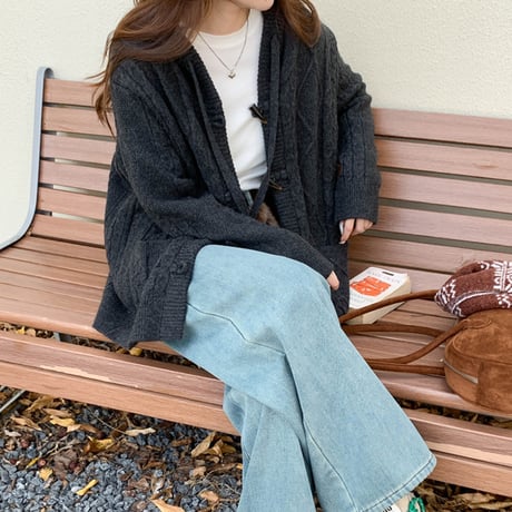 Hooded Duffle Knit Cardigan｜フードダッフルニットカーディガン（4color）　 HA1029