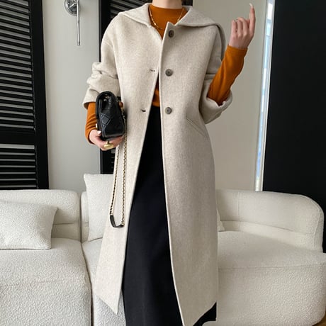 Soft Collar Wool Long Coat｜ソフトカラーウールロングコート（3color）　 HA1044