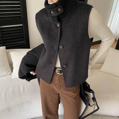 Layered Wool Set Coat｜レイヤードウールベスト＆ロングコートセット（4color）　 HF1001