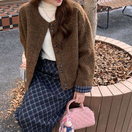 Cozy Boucle Button Jacket｜コージーブークレボタンジャケット（2color）　HA1011