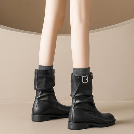 Soft Belt Ankle Boots｜ローヒールベルトアンクルブーツ（3color）　HG1013