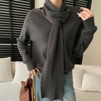 Scarf Detail Raglan Knit｜スカーフ付きラグランスリーブニットトップス（4color）　HB1051