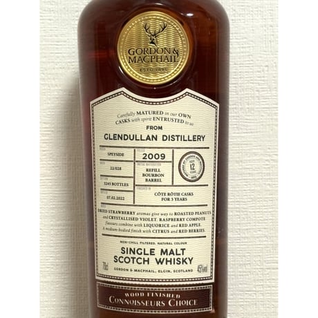 グレンデュラン12年　2009　コートロティ フィニッシュ　G&M　コニサーズチョイス