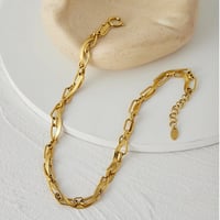 textured link chain necklace　SH1123