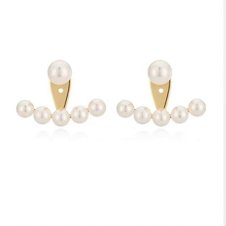 pearl curve line stud pierce　SH1124