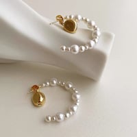 graduated pearl curve hoop pierce　SH1127