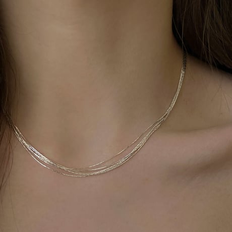 multi strand silver necklace　SH1122