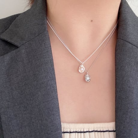 peanut frame pearl necklace　SH1125