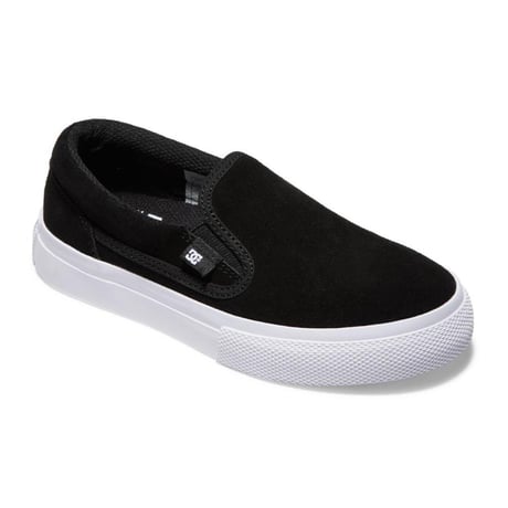 DC SHOES　マニュアル スリッポン SD　ブラック/ホワイト（スウェード）子供用スケートシューズ
