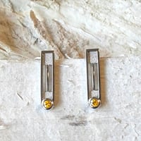 ピアス＜オンザライン＞２cm◆イエローサファイア
