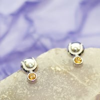 ピアス＜ボールに意志＞◆イエローサファイア