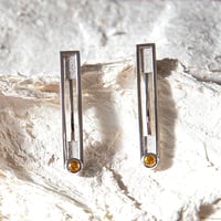 ピアス＜オンザライン＞３cm◆イエローサファイア