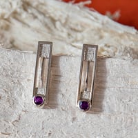 ピアス＜オンザライン＞２cm◆アメシスト
