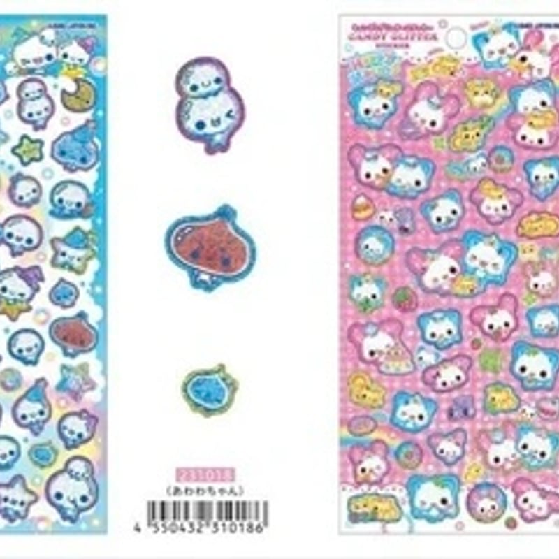 キャンディグリッターステッカー あわわちゃん | rii seal shop