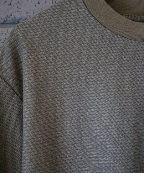 〈WALLA WALLA SPORT〉U.S. Made Jacquard Stripe Tee / Olive. Navy